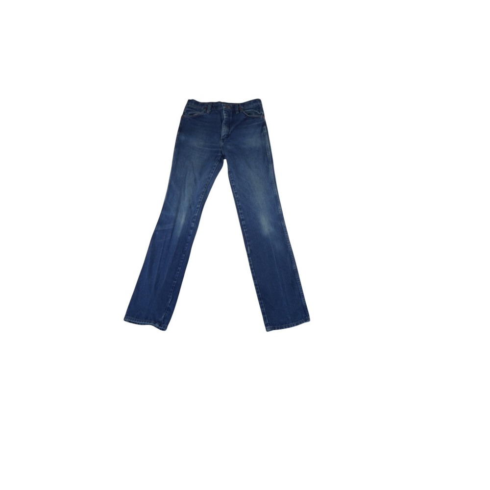 Wrangler Cowboy Cut Slim Fit Jeans Mens 31x36 Blue Denim Cotton Straight Leg